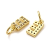 Brass Micro Pave Cubic Zirconia Pendants KK-M273-02G-E-2