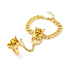 Brass Micro Pave Cubic Zirconia Mittens Bracelets BJEW-C085-01G-4