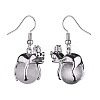 Natural & Synthetic Mixed Gemstone Frog Dangle Earrings EJEW-A092-13P-4
