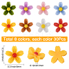 240Pcs 8 Colors Sakura Resin Cabochons FIND-SC0019-68-2