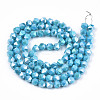 Electroplate Opaque Glass Beads Strands EGLA-T019-05L-2