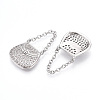 Brass Micro Pave Cubic Zirconia Pendants KK-T070-52P-2