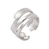 304 Stainless Steel Cuff Rings for Women RJEW-A079-08C-P-4