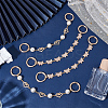 4Pcs 2 Styles Butterfly Heart Alloy Crystal Rhinestone & ABS Imitation Pearl Shoe Chain Decorations HJEW-AR00020-4