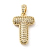 Brass Micro Pave Cubic Zirconia Pendants KK-E061-03G-20-1