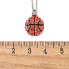Zinc Alloy Hyacinth Rhinestone Sport Ball Pendant Cable Chain Necklaces LS-NJEW-U024-01P-03-5