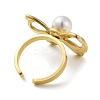 Stainless Steel Shell Pearl Rings RJEW-R144-01G-2