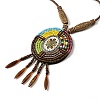 Retro Style Glass & Acrylic & CCB Beads Pendant Necklaces NJEW-Q349-01B-2