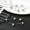 SHEGRACE Brass ABS Imitation Pearl Half Round Stud Earring Findings XGR0101P-118P-4