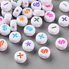 Craft Style White Mixed Color Acrylic Symbol Beads MACR-Q241-A002-1