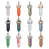 Natural & Synthetic Gemstone Pointed Pendants with Alloy Findings G-PH0001-06-1