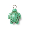 Dyed Synthetic Turquoise Pendants PALLOY-JF01906-01-2