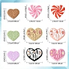 12Pcs Heart Silicone Focal Beads SIL-YW0001-67-3