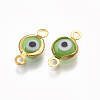 Handmade Evil Eye Lampwork Links connectors X-STAS-T041-02G-2