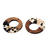 Transparent Resin & Walnut Wood Pendants RESI-TAC0017-74-A01-3