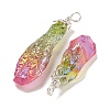 Electroplated Raw Rough Natural Quartz Crystal Big Pendants G-A229-02P-02-2