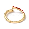 Rack Plating Brass Cubic Zirconia Open Cuff Rings for Women RJEW-S407-04H-3