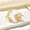 Star Brass Micro Pave Clear Cubic Zirconia Stud Earrings EJEW-R018-02G-3