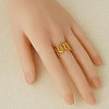 Geometric 304 Stainless Steel Adjustable Cuff Open Rings for Women WL5945-2-2