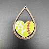Sport Ball Theme Single Face Printed Wood Big Pendants WOOD-WH0036-10E-1