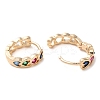 Rack Plating Brass Micro Pave Colorful Cubic Zirconia Hoop Earrings for Women EJEW-P238-06KCG-2