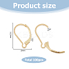 100Pcs 304 Stainless Steel Leverback Earring Findings STAS-HS0001-22-2
