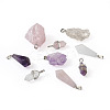 9Pcs 9 Styles Natural Gemstone Pendants G-PJ0001-02-2
