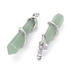 Natural Green Aventurine Big Pointed Pendants G-F696-B05-3