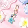 Alloy Enamel Flower Pendant Decorations HJEW-JM03715-01-1