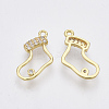 Brass Micro Pave Cubic Zirconia Charms KK-Q761-21G-NF-2