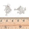 Fireworks Brass Micro Pave Cubic Zirconia Stud Earrings EJEW-G452-02P-5