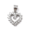 316 Surgical Stainless Steel Rhinestone Pendants STAS-P412-11A-P-1