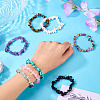 8Pcs Natural & Synthetic Gemstone Chips Stretch Bracelets for Women Men BJEW-TAC0037-7