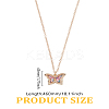 1Pc Zinc Alloy & Glass Butterfly with Colorful Star Sequins Inside Pendant Necklaces for Girls NJEW-LP0003-26-2