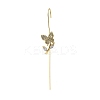 Butterfly Brass Crystal Rhinestone Ear Wrap Crawler Hook Earrings for Women EJEW-C097-03G-02-1