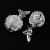 Natural Quartz Crystal Round Pendants G-G207-01P-08-2