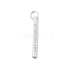 925 Sterling Silver Micro Pave Cubic Zirconia Pendants STER-D309-01E-S-1