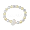 AB Color Round Acrylic Beaded Stretch Bracelets BJEW-JB10535-1