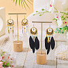 2Pairs 2 Colors Feather Chandelier Earrings EJEW-TA0001-81C-6