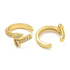 Brass Micro Pave Clear Cubic Zirconia Cuff Earrings for Women EJEW-C104-125G-2