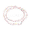Electroplate Transparent Glass Beads Strands EGLA-K015-02B-2