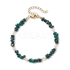 Natural Malachite Chip Beaded Bracelets for Women BJEW-JB11742-10-2
