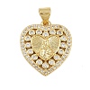 Brass Micro Pave Cubic Zirconia Pendants KK-P323-11D-G02-1