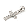 304 Stainless Steel Cubic Zirconia Pendants STAS-C102-04C-P-2