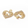 Brass Cubic Zirconia Pendants ZIRC-I062-10G-3