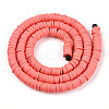 Flat Round Handmade Polymer Clay Beads CLAY-R067-6.0mm-14-2