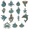 60Pcs 15 Style Ocean Theme Alloy Pendants FIND-CJ0001-58-1