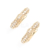 Brass Micro Pave Clear Cubic Zirconia Cuff Earrings EJEW-G274-06G-2