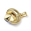 Real 18K Gold Plated Rack Plating Brass Micro Pave Clear Cubic Zirconia Pendants KK-C015-20G-05-3