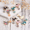 32Pcs 4 Colors Zinc Alloy Enamel Pendants ENAM-TA0001-25-4